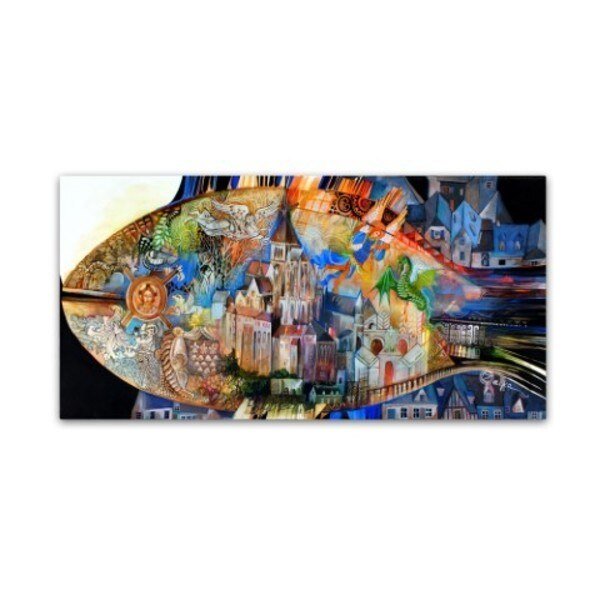 Oxana Ziaka 'Mont Saint Michel' Canvas Art, 12x24, Trademark Fine Art, Mfr#: ALI11376-C1224GG